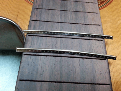 new frets radiused for fretboard